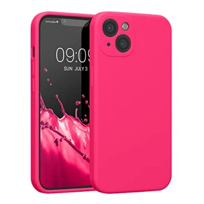 Immagine di kwmobile Custodia Compatibile con Apple iPhone 13 Cover Back Case per Smartphone in Silicone TPU Protezione Gommata rosa shocking