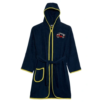 Immagine di Playshoes Feuerwehr Accappatoio per bambini, Taglia: 134/140, Marine