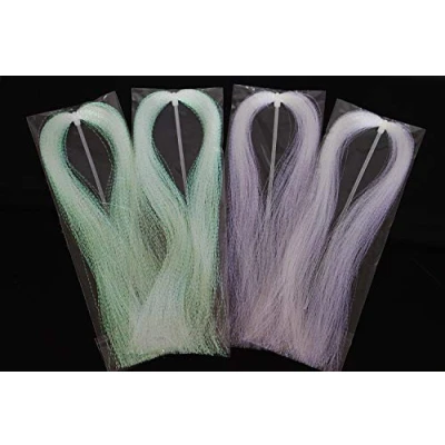 Immagine di Tigofly Hot 4 confezioni di perline e cristalli viola Flash olografico Tinsel Krystal Twisted Flashabou Sparkle Streamer Materiali per legare le mosche