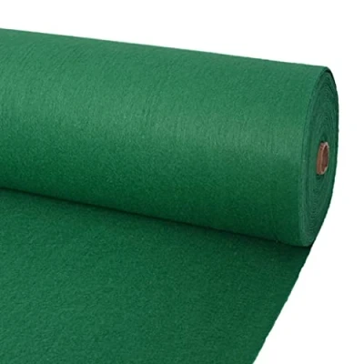 Immagine di vidaXL Tappeto Piatto da Esposizione in Poliestere Multiuso Riutilizzabile Corsia Moquette Espositiva Matrimoni 1x24 m Verde