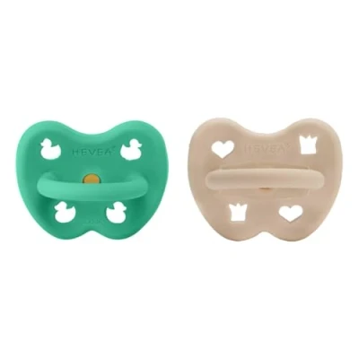 Immagine di HEVEA Ciuccio ortodontico in gomma naturale, 3 36 mesi, design igienico per neonati e bambini, senza BPA, morbido resistente, confezione da 2 (Tisvilde)