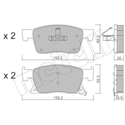 Immagine di METELLI 22 1115 0 Kit pastiglie freno con segnalatore acustico usura OPEL: Astra K Sports Tourer, Hatchback