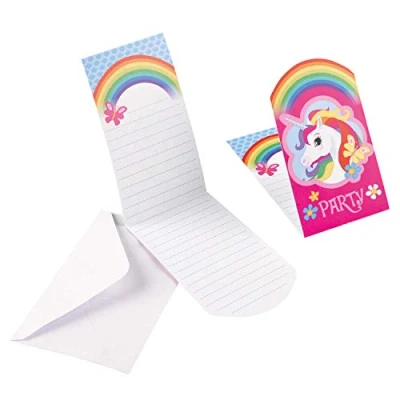 Immagine di Unicorn Folded Invitations (8 pk)