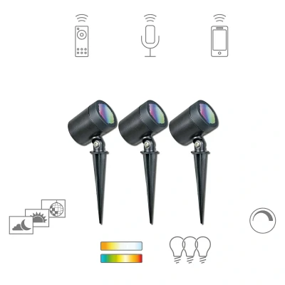 Immagine di Müller Licht tint Spot LED da giardino Flores a montaggio fisso 1.8 W Bianco caldo, RGB