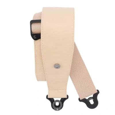 Immagine di D&#039;Addario accessori tracolla per chitarra in pelle con blocco automatico, acustica ed elettrica, facile da usare, chiusura a scatto, utilizza bottoni esistenti