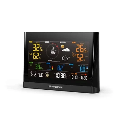 Immagine di Bresser Stazione base aggiuntiva per 7003300 WLAN Comfort Meteo Center Radio con display a colori e sveglia integrata, colore: Nero
