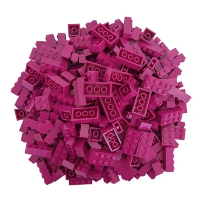 Immagine di Q Bricks Set di mattoncini classici 300 pezzi mattoni base in 5 forme Colore: Porpora Confezionato una scatola riutilizzabile 100% compatibile Prodotta nell&#039;UE