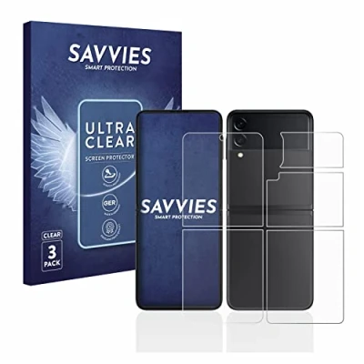 Immagine di savvies (6 Pezzi Pellicola Protettiva per Samsung Galaxy Z Flip 3 5G (Fronte+Retro) Protezione Schermo Trasparente