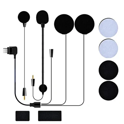 Immagine di FODSPORTS M1 S Pro Interfono Moto, 2000M Auricolari Casco moto Bluetooth Vivavoce Walkie Talkie con Auricolare per fino a 8 riders (1 * Hard Microphone Kopfhörer)