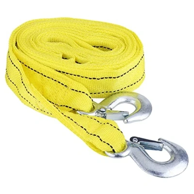 Immagine di KIMISS Funi di traino per auto 4 metri da 5 tonnellate, Cinghia resistente con due ganci sicurezza, veicoli traino, camioncini, fuoristrada
