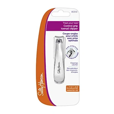 Immagine di Sally Hansen Strumenti di bellezza, Trattare le dita dei piedi, Control Grab Toenail Clip W/Catcher, Tagliaunghie, Tagliaunghie professionale, Lama larga, Acciaio inossidabile