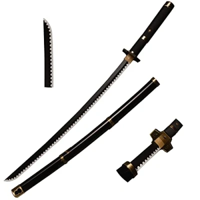 Immagine di Skyward Blade Spada di Legno Roronoa Zoro Katana, Anime Original Texture Giapponese Samurai Spada, Yubashiri Katana per Collezione Cosplay