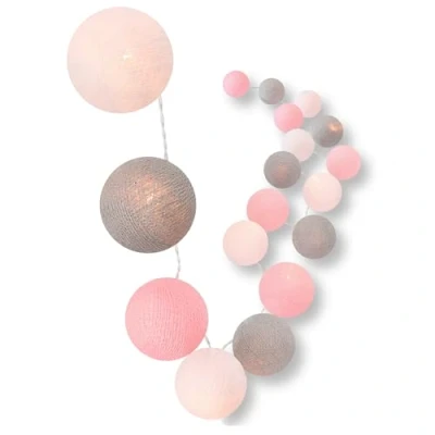 Immagine di CREATIVECOTTON Catena luminosa &#039;a LED con palline di cotone incluse Timer e Dimmer (Home Sweet Home, 20 palline)