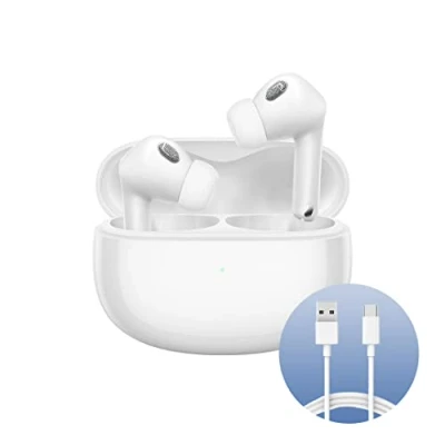 Immagine di Xiaomi Buds 3T Pro (Gloss White) Con Cavo USB C 1m, Connessione Bluetooth 5.2, Cancellazione Del Rumore Fino A 40dB, Ricarica Wireless, Resistente Polvere E Acqua, Versione Italiana
