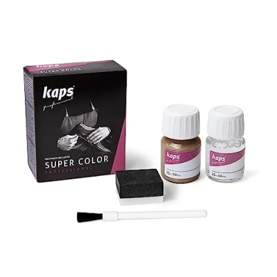 Immagine di Kaps Tinta Super Color + Preparatore (25 ml ognuno), Colorante Professionale per Pelle Naturale, Tela, Ecopelle, Nutre e Ripara le Scarpe in (409 Bronzo)