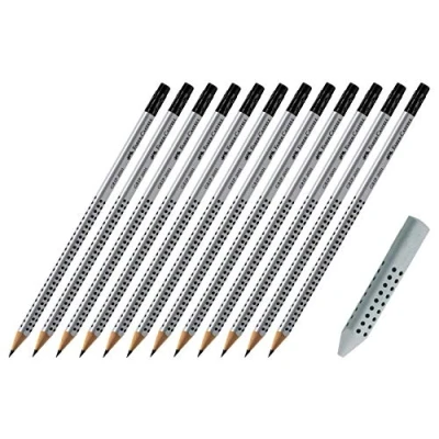 Immagine di Faber Castell GRIP 2001 Matita HB con punta in gomma da cancellare, 12 pezzi