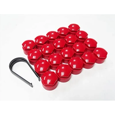 Immagine di Partsdealers® Copridadi Rotondi Realizzati per Audi A1 A3 A4 A5 A6 A7 A8 TT Q3 Q5 Q7 17 mm (Rosso)