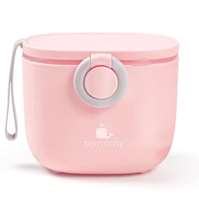 Immagine di Termichy Dispenser per latte in polvere, 250g, ermetico, portatile, alimentazione da viaggio, con livellatore e cucchiaio(rosa, 1 confezione)