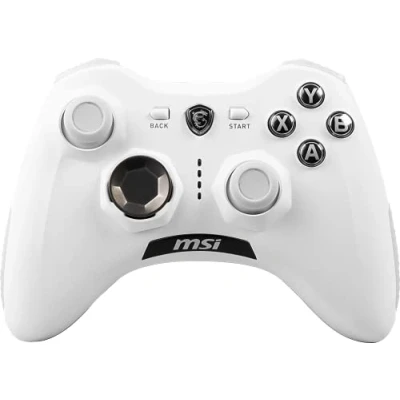 Immagine di MSI FORCE GC30 V2 BIANCO Wireless PC Gamepad Controller 2.4 GHz, batteria Li Ion 600mAh, coperture D Pad sostituibili, due motori a vibrazione, USB 2.0 cablato/wireless