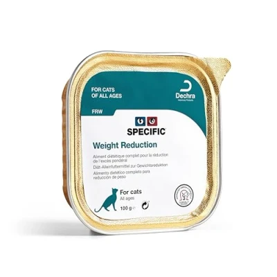 Immagine di SPECIFIC® Weight Reduction (FRW) 7x100 g Cibo umido per gatti sovrappeso Favorisce la perdita di peso Ridotto contenuto grassi e calorie Adatto con diabete DECHRA Veterinary Products
