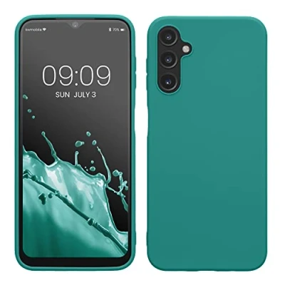Immagine di kwmobile Custodia Compatibile con Samsung Galaxy A14 5G Cover Back Case per Smartphone in Silicone TPU Protezione Gommata petrolio matt