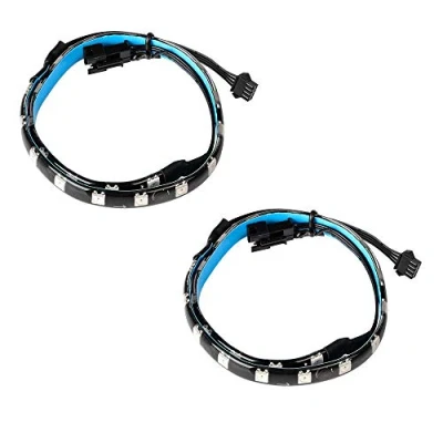 Immagine di J&amp;D PC LED RGB Striscia luminosa, 2 Confezioni Autoadesiva Luminosa 12V 4pin Illuminazione Strisce Compatibile con Asus Aura/Asrock Aura LED/Mystic Light