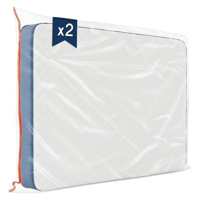 Immagine di Custodia Materasso Matrimoniale in Plastica Sacco 140x200 cm (Spessore 30 cm) Proteggi Coperture Perfetto per Conservazione, Trasloco Con una Pratica Cerniera Set di 2