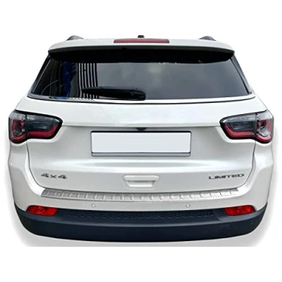 Immagine di Recambo Protezione per paraurti in acciaio inox opaco, compatibile con Jeep Compass II, dal 2017, smussatura, qualità premium