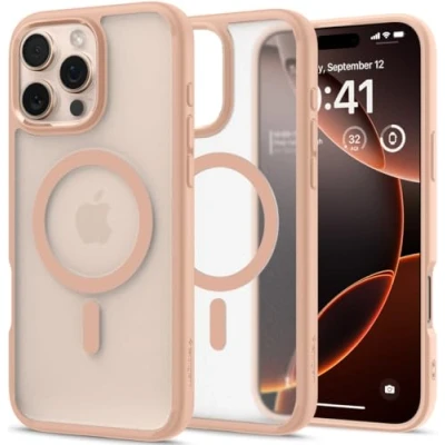 Immagine di Spigen Ultra Hybrid TPU Back Cover Rosa/Trasparente Magnetico Apple iPhone 16 Pro Max