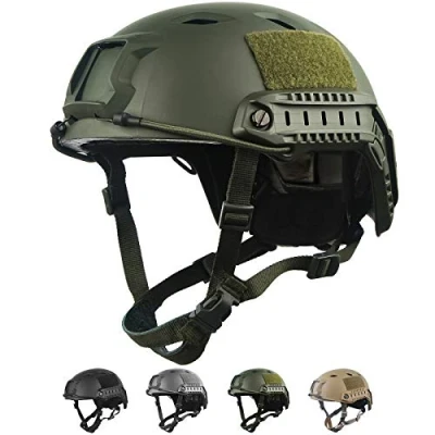 Immagine di LOOGU casco tattico Fast BJ Airsoft, Ops Core, protettivo con cuscinetti e guide laterali, per il tempo libero, paintball, da combattimento
