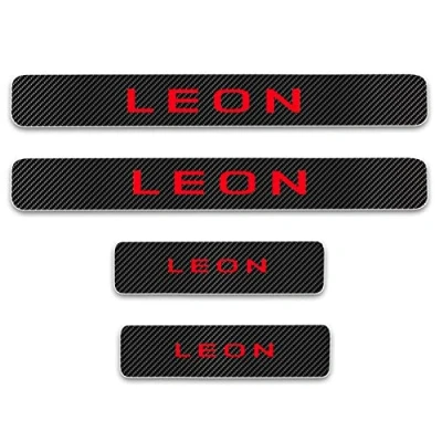 Immagine di 4 Pezzi Battitacco Fibra Carbonio Auto Door Sticker per SE AT ​LEON 2010 2015, Prevenire l&#039;usura ​Previene Graffi Styling Accessorio