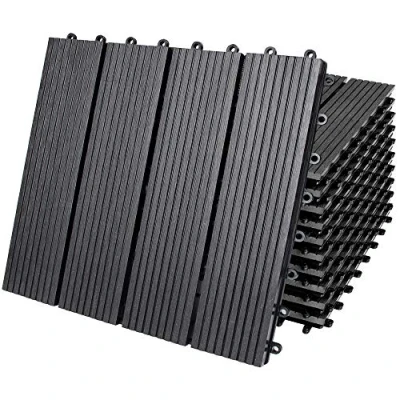 Immagine di Deuba Piastrelle da Giardino in WPC 1m² Mattonelle 30x30cm Sauna Terrazza Esterno Antracite 11 pz