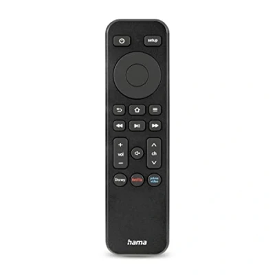 Immagine di Hama telecomando universale per Smart TV + servizi di streaming (telecomando con pulsante App Netflix, Prime Video, Disney+, ricambio programmabile e imparabile, tasti illuminati),