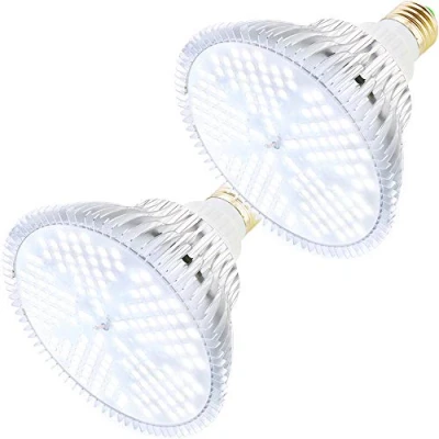 Immagine di MILYN 2 Pezzi Lampada per Piante a Bianca Spettro Completo E27 100W Luce Giardino Serra Idroponica, Acquario Serre, Giardini Interni, Fiori, Verdure, Frutta, Orchidee, Bonsai