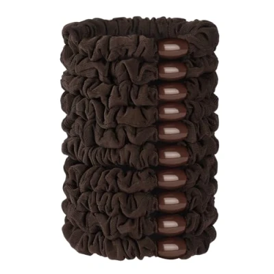 Immagine di JessLab Elastici per Capelli Scrunchies, 10 Pezzi Fascette Raso Seta Supporti Coda di Cavallo Delicati Senza Danni Fasce Accessori, Elastici, Marrone