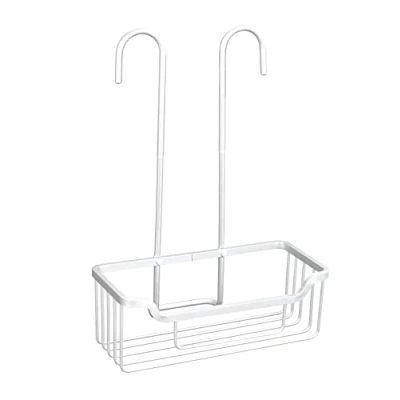 Immagine di Wenko Portaoggetti per Miscelatore Milo, Scaffale da Doccia con Puntali in Plastica Appendere Al Rubinetto Più Superficie D’Appoggio, Supporto Alluminio, 25 X 36 14 Cm, Argento