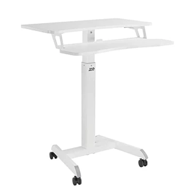 Immagine di Ergo Office ER 444 Workstation Postazione di lavoro mobile regolabile in altezza max 120mm con due ripiani, per piedi o seduti, nero max. 8 kg (Bianco)