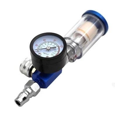 Immagine di GERUI Pistola a spruzzo pneumatica, regolatore di pressione dell&#039;aria, della misuratore dell&#039;olio, filtro per trappola dell&#039;acqua, strumento separatore pressione,