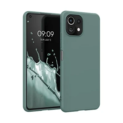 Immagine di kwmobile Custodia Compatibile con Xiaomi 11 Lite (5G) NE/Mi Cover Back Case per Smartphone in Silicone TPU Protezione Gommata verde blu