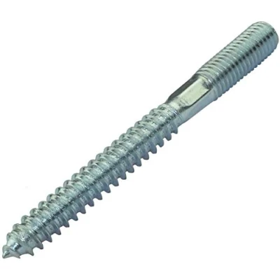 Immagine di AERZETIX Set di 10 vite a doppio filetto Prigioniero Punto Metallo/Legno con o senza tasselli Ø10x100mm Acciaio zincato Colore argento C44771