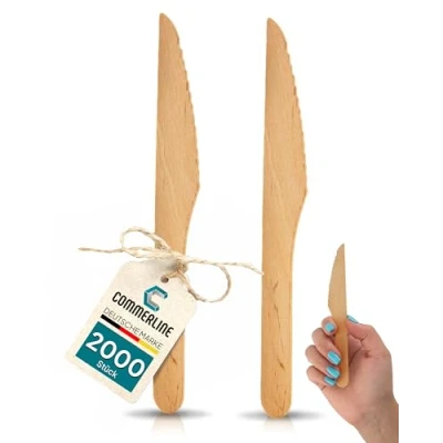 Immagine di 2000 coltelli in legno usa e getta monouso posate coltello (2000)