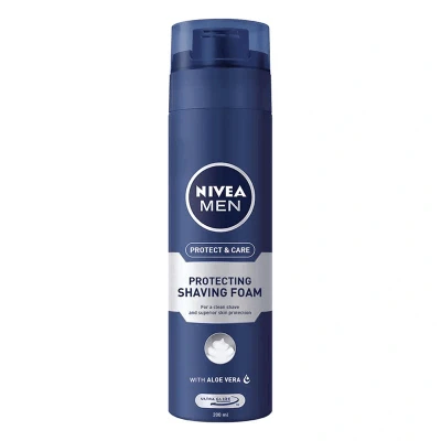 Immagine di Nivea Shaving Foam for Mooth and Comfortable Shave with idratanti Nourishing Vitamins to Prevent Skin from Drying Out Tightening 200ml Original Mild (Pack of 4)