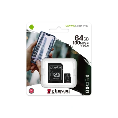 Immagine di Kingston Canvas Select Plus microSDHC 64GB + SD Adattatore