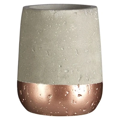 Immagine di Premier Housewares Neptune Bicchiere Portaspazzolini, Calcestruzzo E Rame, Grigio, 8x8x10 cm