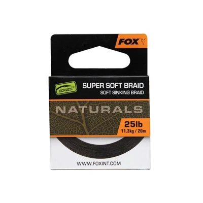 Immagine di Fox Edges Naturals Soft Braid Hooklength Materiale da Rig 25lb (20m) Matierale per terminali carpfishing
