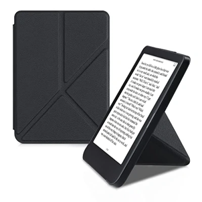 Immagine di kwmobile Custodia Pieghevole Origami Compatibile con Tolino Shine 3 Cover Magnetica Pelle PU eReader Stand nero