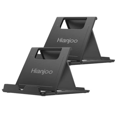 Immagine di Hianjoo 2 Pack Supporto per Tablet, da Tavolo Portatile Multi Angolo Pieghevole Compatibile con iPhone 15 Pro, iPad, Samsung Tab Phone