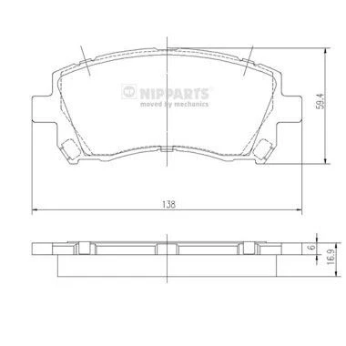 Immagine di NIPPARTS J3607013 Kit pastiglie freno Assale anteriore con segnalatore acustico usura accessori SUBARU: Impreza II Sedan, Forester IV, Outback III