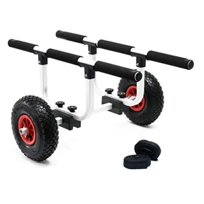 Immagine di Carrello da trasporto per kayak In alluminio con pneumatici Ø 26 cm Larghezza regolabile Max 90 kg