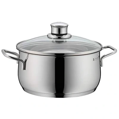 Immagine di Wmf Diadem Plus Casseruola Bassa Con Coperchio, In Acciaio Inox 18/10, 24 Cm, Argento